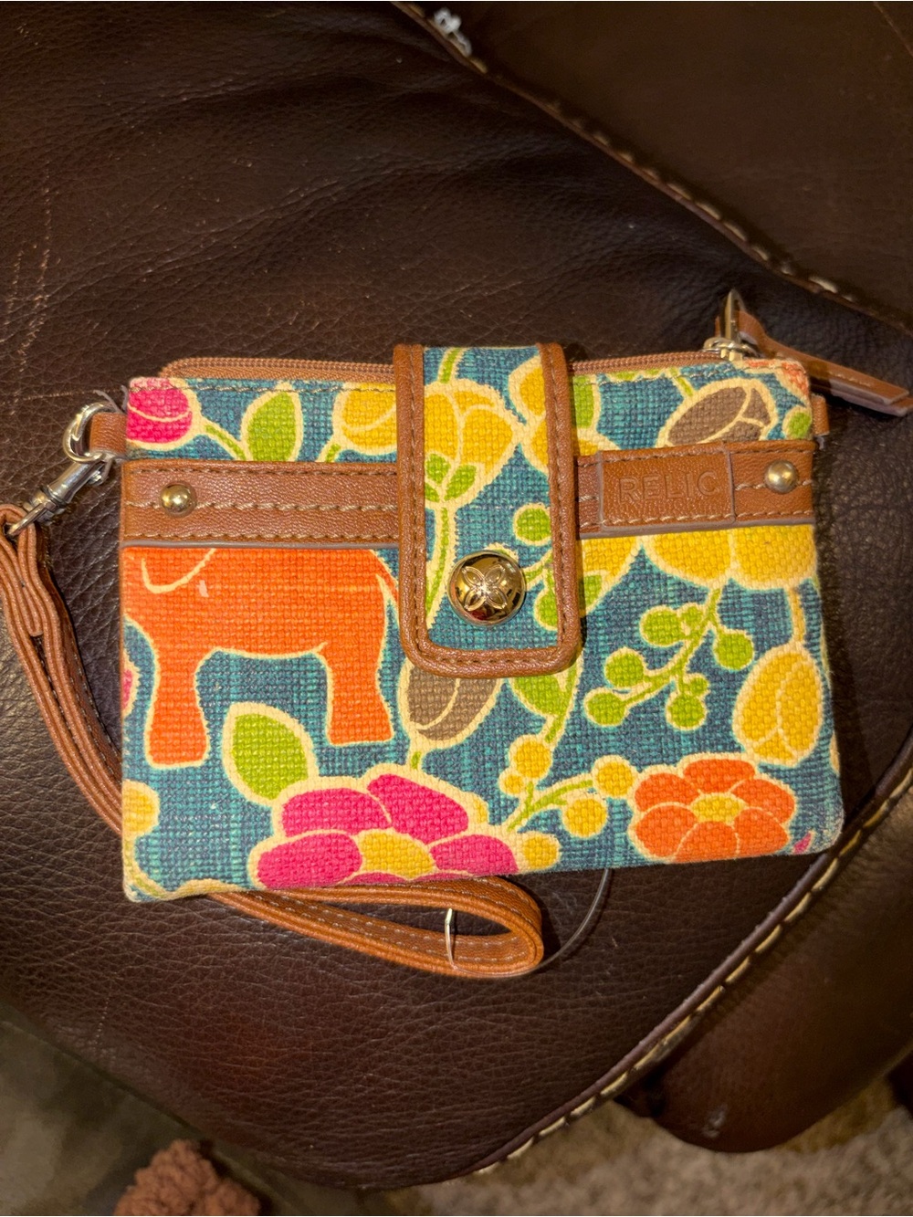 Relic Floral Canvas Crossbody Wristlet - Multicolor
